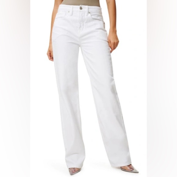 Good American Good '90s Loose Fit Jeans Size 10/30 Color White - Picture 1 of 9